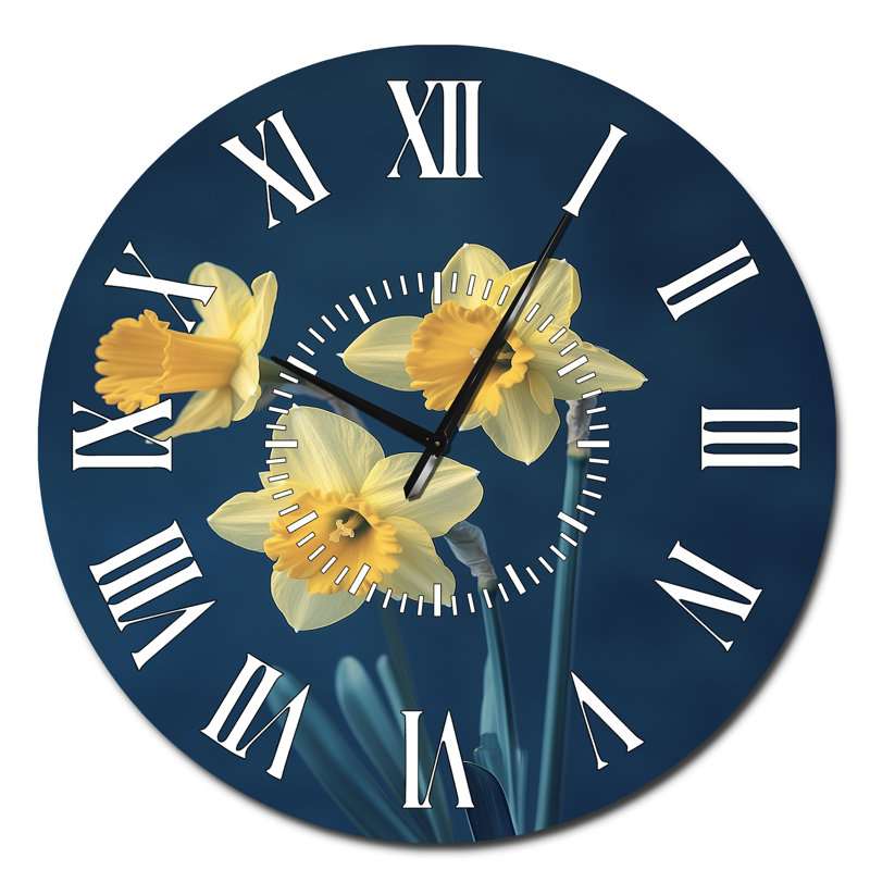 Horloge murale Moody Daffodils Contrast, Surdimensionné