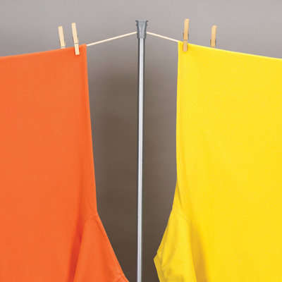 Support extérieur télescopique pour corde à linge en acier avec œillet fileté et piquet
