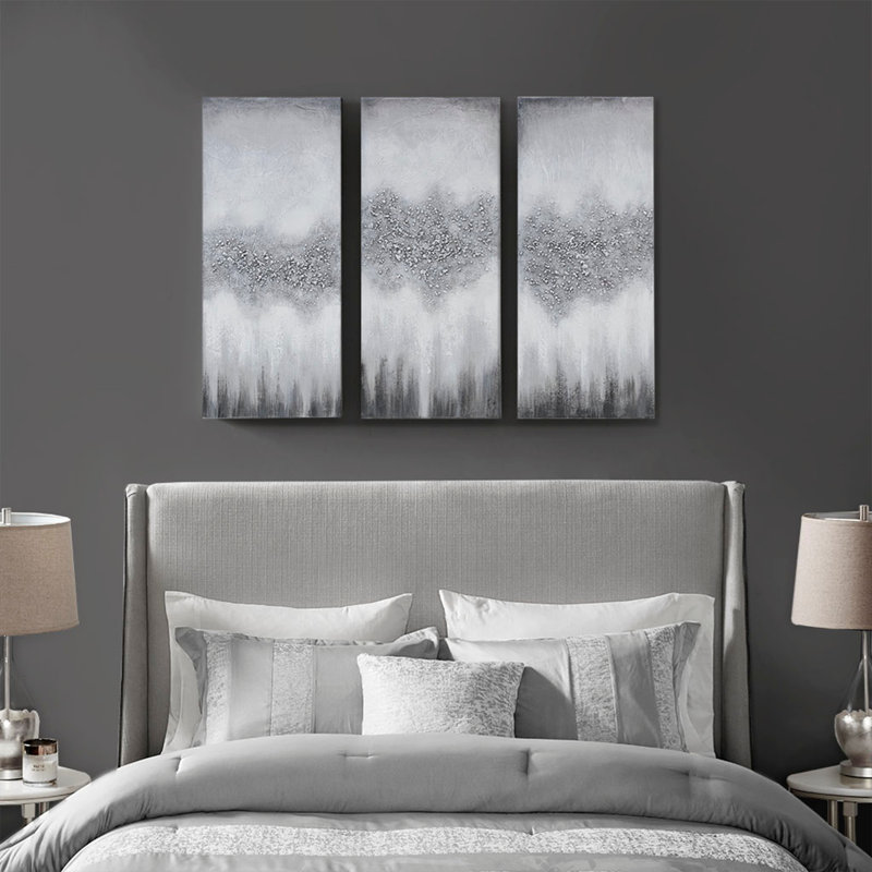 Triptyque sur toile ornée