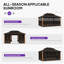 Solarium en aluminium mauve 12 po x P 16 po avec pavillon double toit rigide toutes saisons et moustiquaire pour patio-122644607