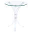 Table d'appoint moderne avec plateau en verre et pieds sculpturaux en acrylique
