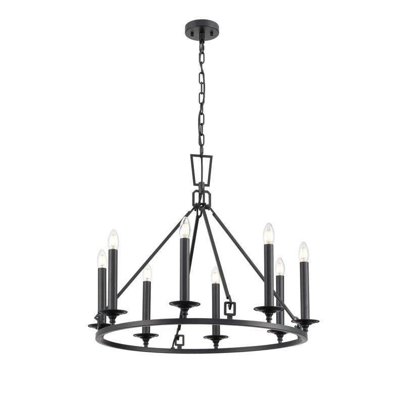 Deserae 8 - Light Matte Black Candle Style Pendant