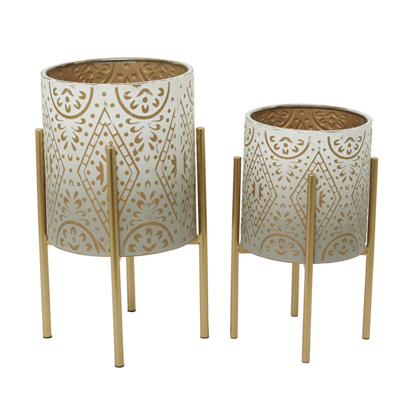 Atrell Metal Pot Planter (Set of 2)