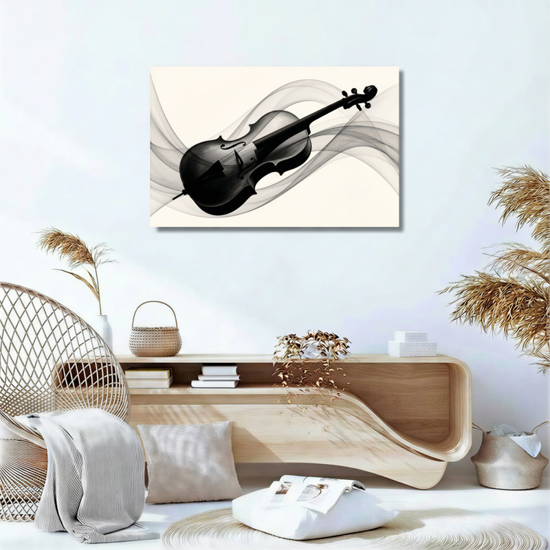 Ensemble de 1 tableau sur toile « Vagues de violon », H 36 po x l 48 po, Toile tendue