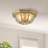 Vintage 3-Light Outdoor Brass Flush Mount Ceiling Light Fixture