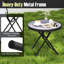  Table d'appoint ronde 18 po avec plateau en verre trempé gris