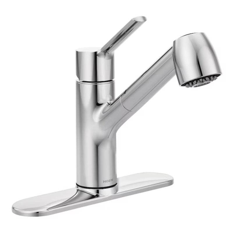 Method Pull Out Single Handle Kitchen Faucet with Power Clean and Duralock, Chrome