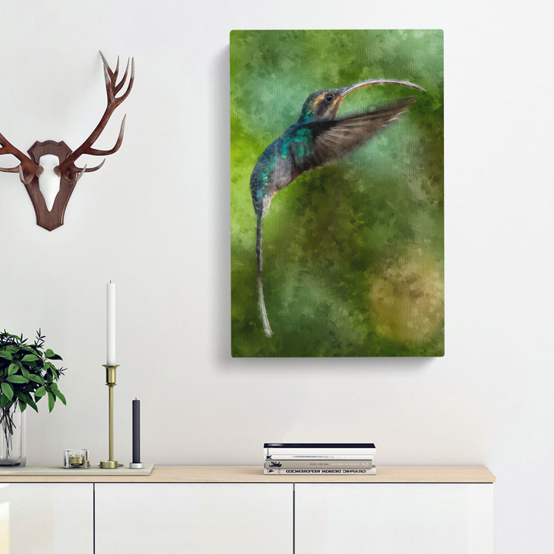 Green Hermit Hummingbird - Wrapped Canvas, 60cm H x 40cm W x 3cm D