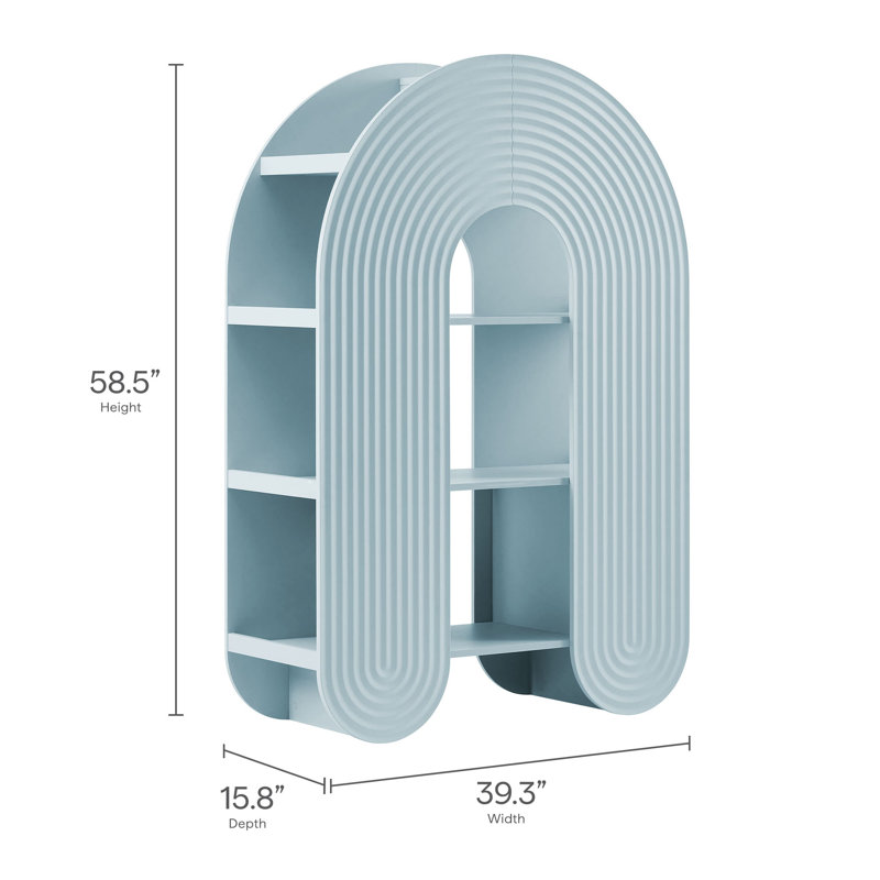 Daydream 58" Arched Bookshelf , Light Blue