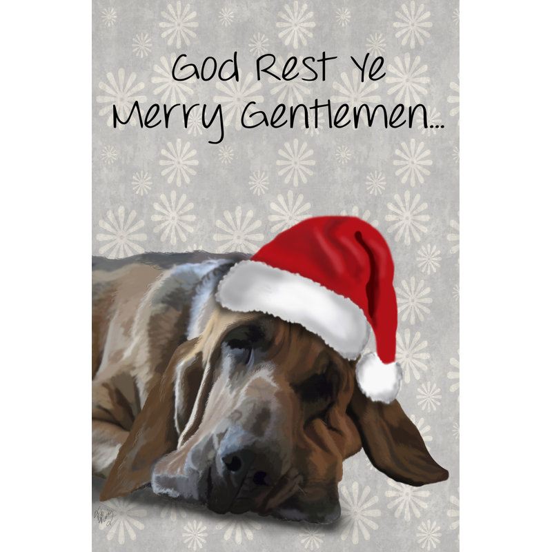 «God Rest Ye Bloodhound» par Fab Funky - impression sur toile tendue, H 36 po x l 24 po