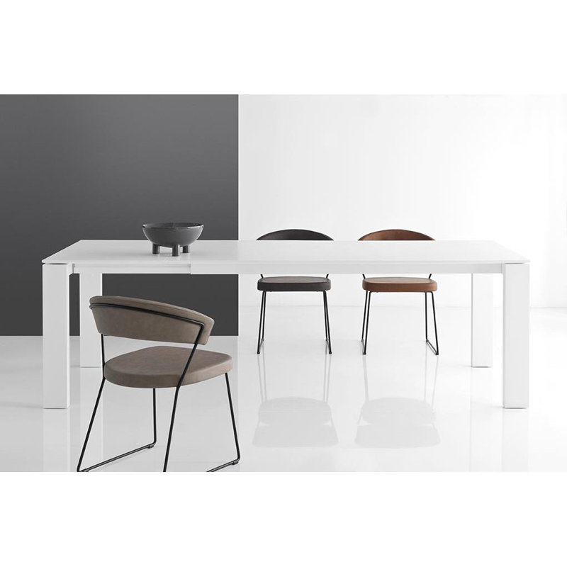 New York Upholstered Armless Chair with Sled Base, Matt Black, Desert