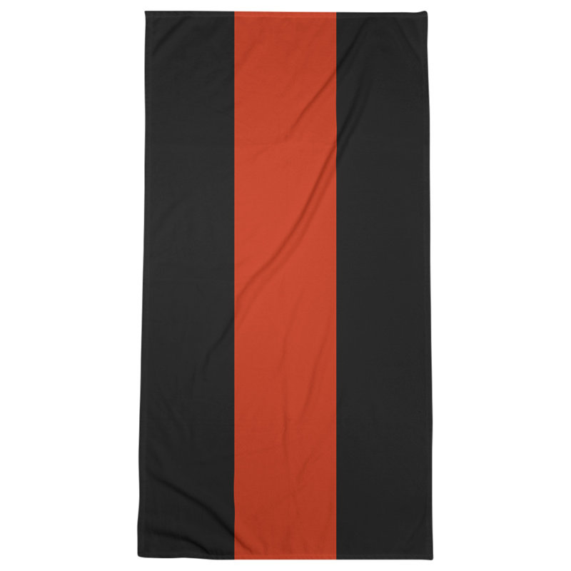 Lightweight Bath Towel, Poly/Cotton, Black/Red/Black
