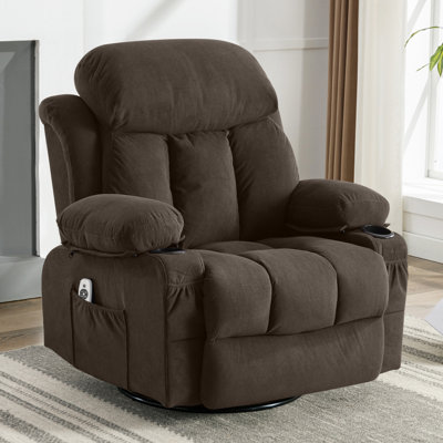 Fauteuil inclinable rotatif à 360 ° avec massage, chaleur, port USB et porte-gobelets Keen