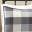Courtepointe 6 pièces avec imprimé à chevrons gris, taille double / grand, accents écossais Buffalo, décoration de chambre confortable et élégante, lavable à la machine, pièces, motif, oreillers décoratifs de literie charmants et chauds inclus-119448416-119448422