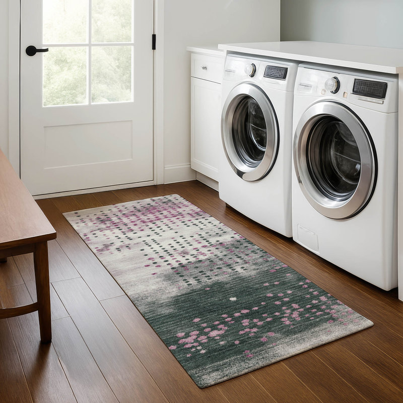 Premium Machine Washable Mouton Geometric Rug, Runner 2'3" x 7'6"