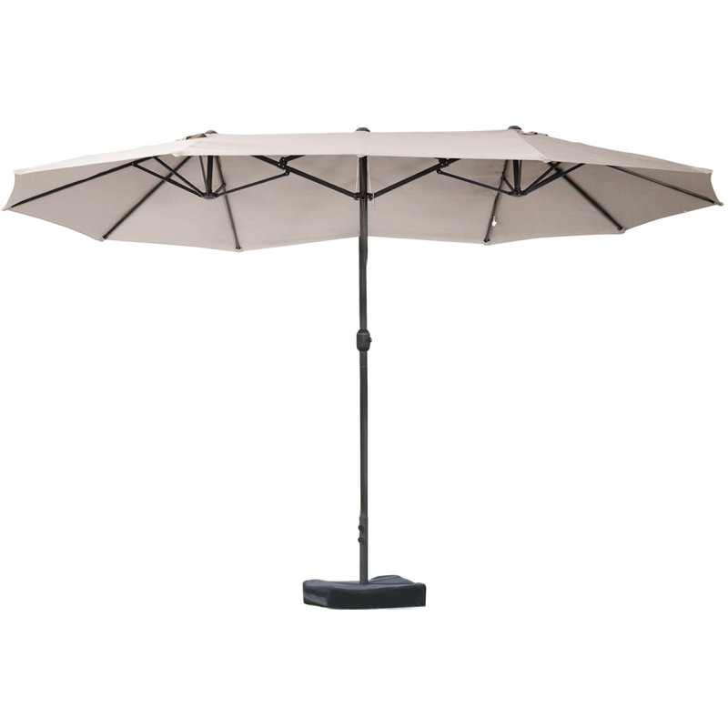 Parasol extérieur rectangulaire en acier de 15 pi Outsunny, Café