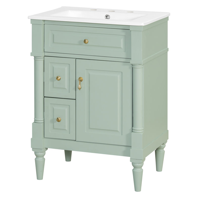 Bathroom Vanity With Sink, Green