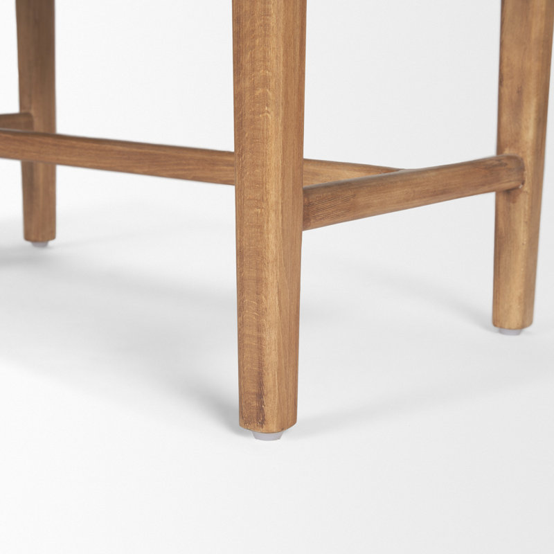 Banc en cuir et bois massif Ursulina, Brun