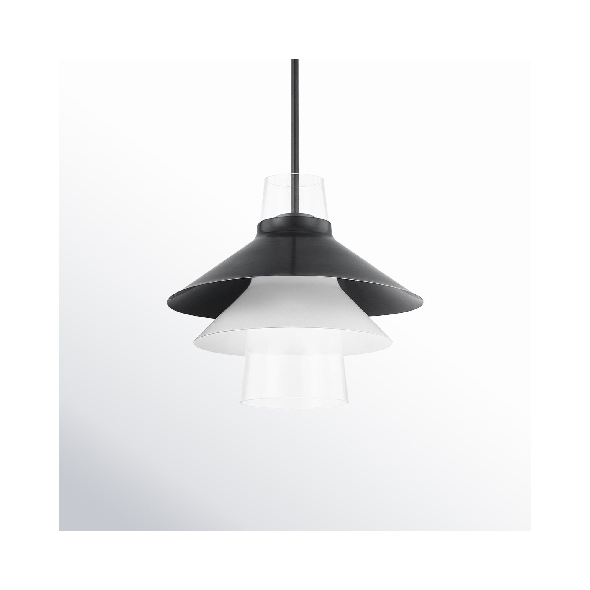 Camilo Single Light Glass Dimmable Pendant, Old Bronze