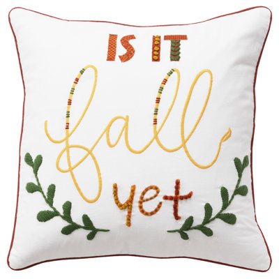 Embroidered Cotton Throw Pillow