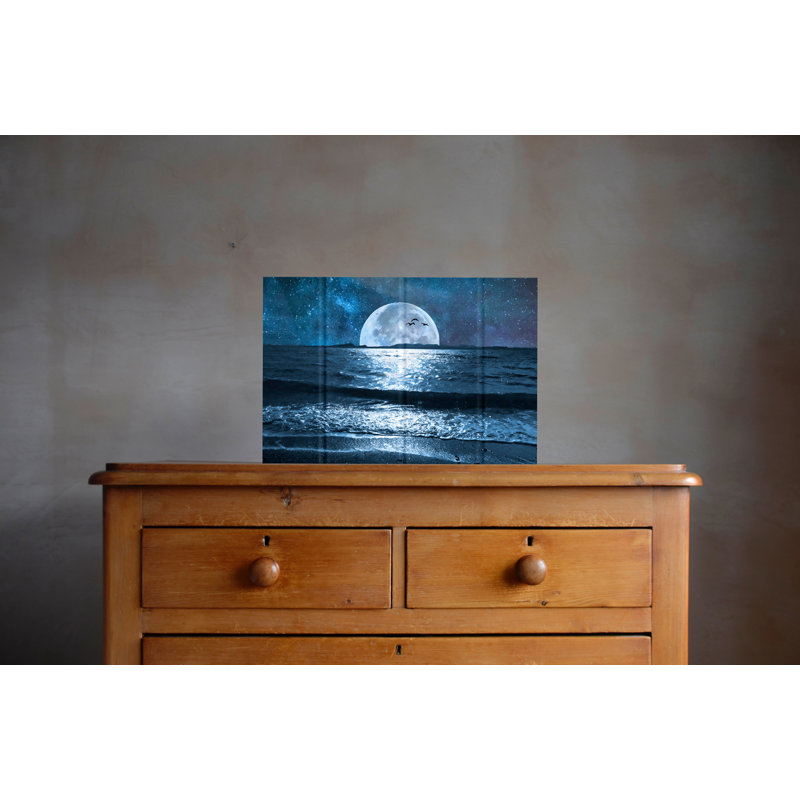 Modern Wall Decor on Solid Wood, 9" H x 12" W x 1" D
