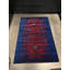 Tapis décoratif à motif traditionnel bleu et bourgogne-1734572565