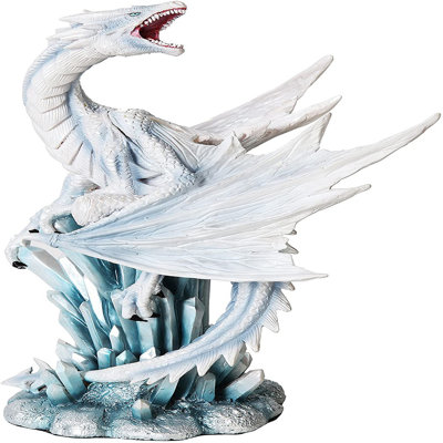 Figurine dragon on crystal mythology