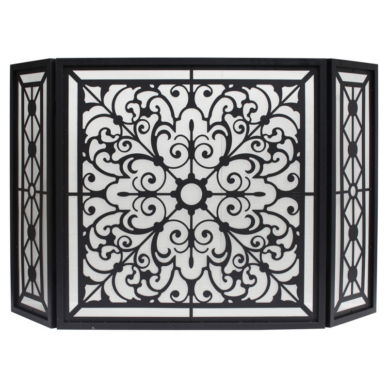 Paris Fireplace Screen, Flat Black