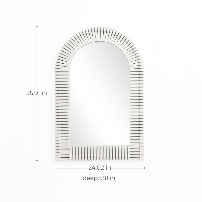 White Arch Rectangle 36-Inch Tall  Decoration Wall Mirror, Accent and Vanity