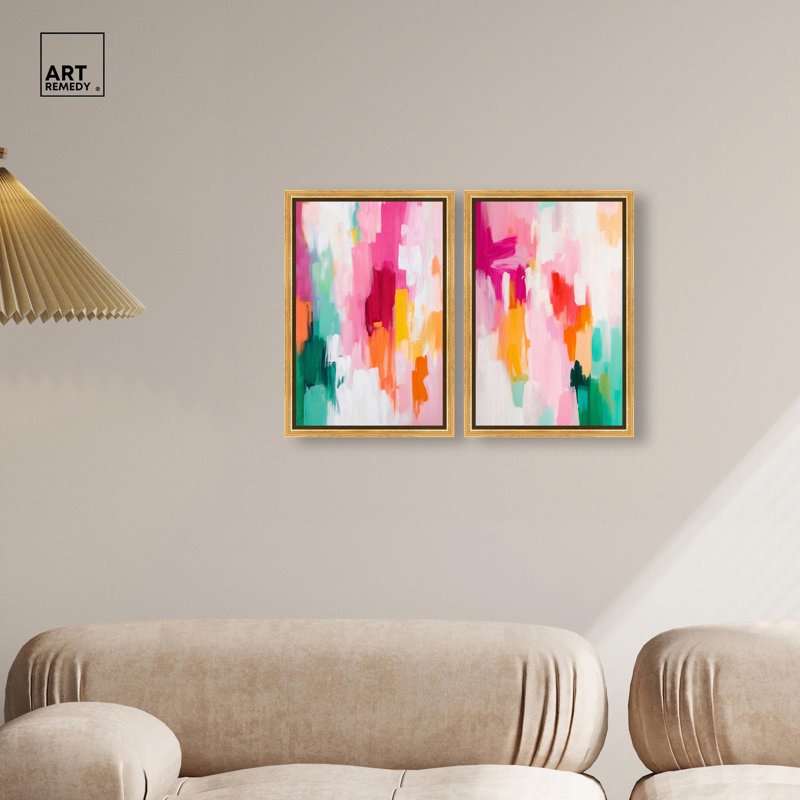 «Playful Palette», reproduction d'art sur toile par Art Remedy, cadre noir, 16 x 24, H 25 po x l 17 po, Structure noire