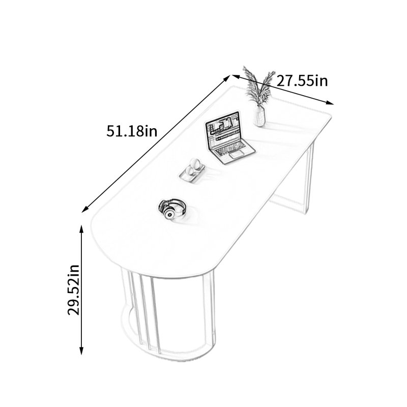 Ruiz, White, 29.52" H x 51.18" W x 27.55" D