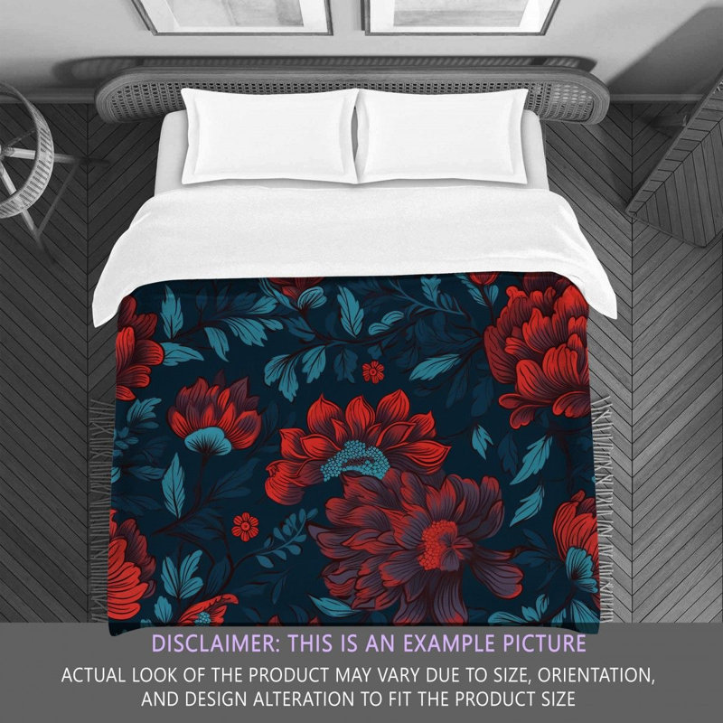 Machine Printed Comforter, Twin Comforter, Red/Blue