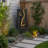 Modern Zen Freestanding Waterfall Fountain with Dual Cutouts & Warm LED Lights, Weatherproof Stone-Effect Outdoor Floor Fountain