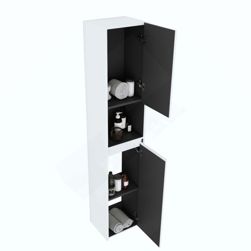 Bathroom Side Cabinet,2-Soft Close Doors,Float Mounting Design, White