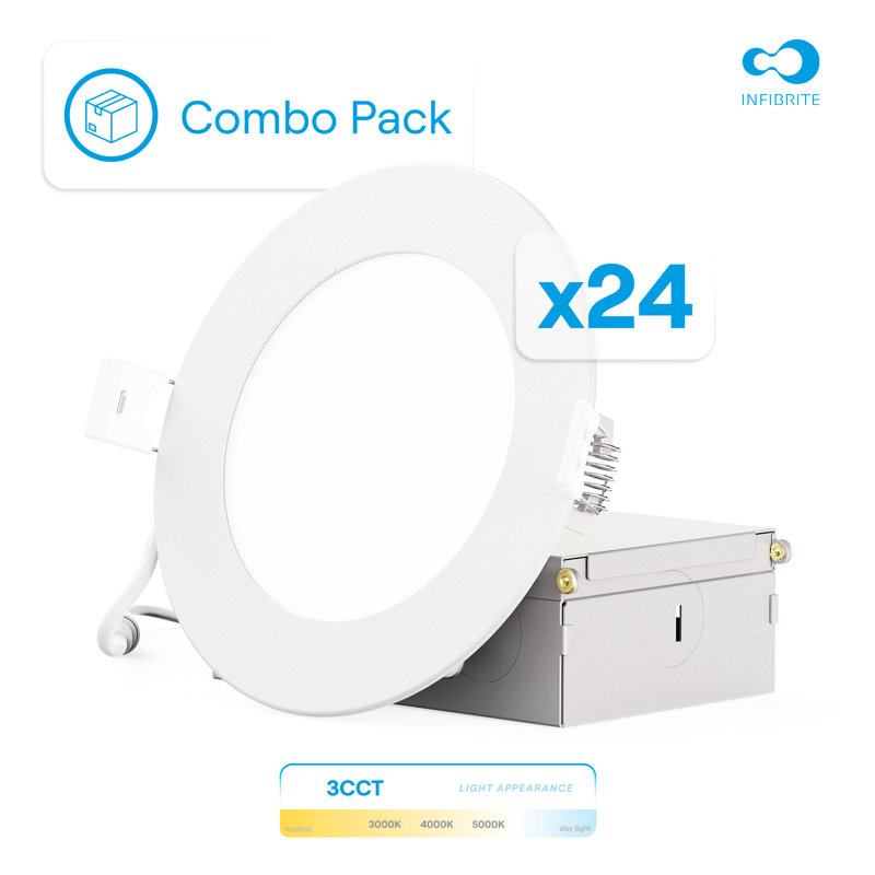 Ensemble d'éclairage encastré 4 "ultra mince 3CCT IC