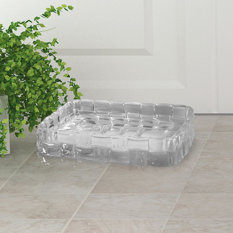Basket Weave Soap Dish, White
