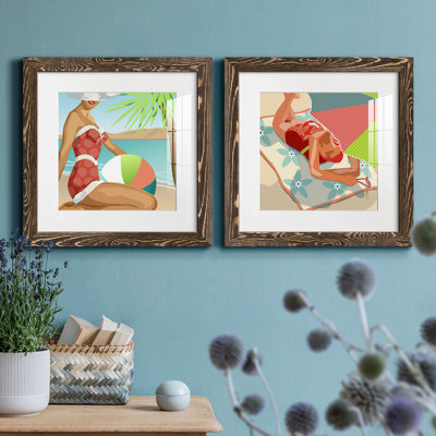 Beach Beauty I - 2 Piece Picture Frame Painting Set