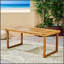 Table de salle à manger d'extérieur en bois d'acacia de 69 pouces avec finition naturelle sablée, durable et résistante aux intempéries pour une utilisation toute l'année