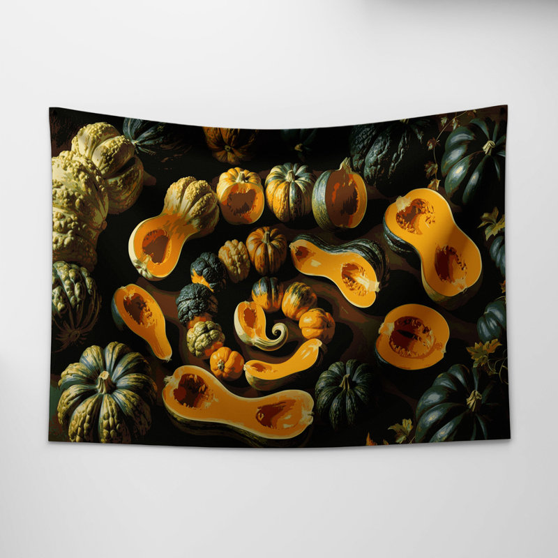 Tapisserie murale légumes kabocha, 68 po x 80 po