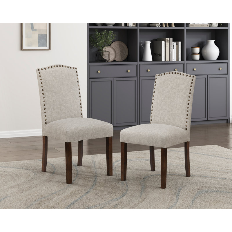 Ensemble de 2 chaises d'appoint Modern Modern Classic, tissu taupe, Taupe
