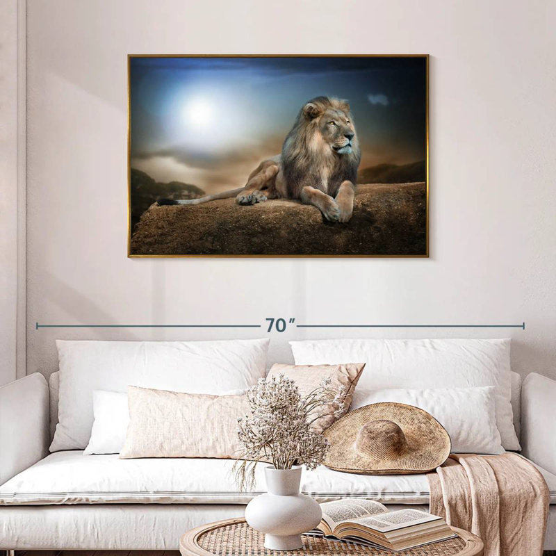 Roi lion, Cadre flottant doré, 43 po x 29 po