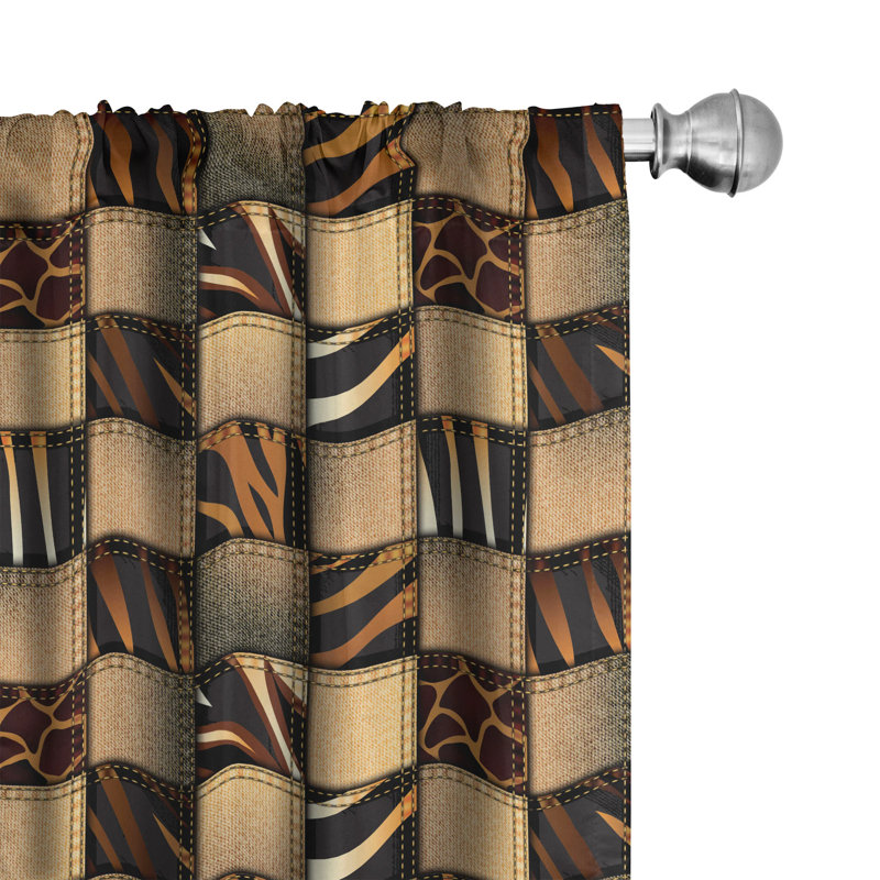 Safari Paisley Semi-Sheer Rod Pocket Sliding Panels, 28" x 95"