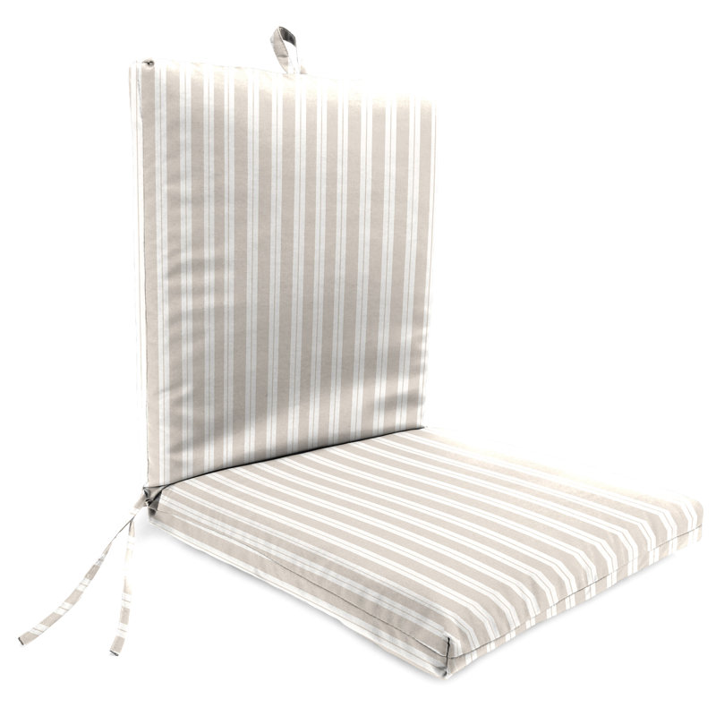 21" x 44" Outdoor Chair Cushion with Ties and Loop, Swain Str White Sand