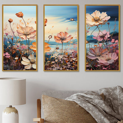 Ensemble de salon art floral rose
