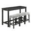 Ensemble de table de bar avec prise de courant, ensemble de table de bar et de chaises, ensemble de table de salle à manger 4 pièces, ensemble de table de petit déjeuner industriel, pour salon, salle à manger, salle de jeux-2058072671