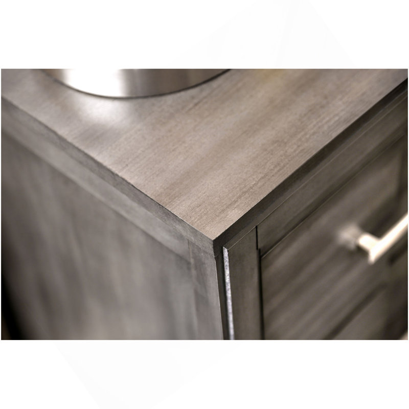 Commode de style transitionnel 1 pièce à queue d'aronde anglaise à 5 tiroirs avec roulement à billes et tiroir gris