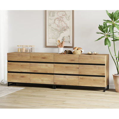 Multifunctional Buffet Sideboards, 2 In 1 Modern Sideboard With 12 Drawers And Metal Base, Storage Cabinet For Kitchen, Coffee Bar Cabinet by 17 Stories