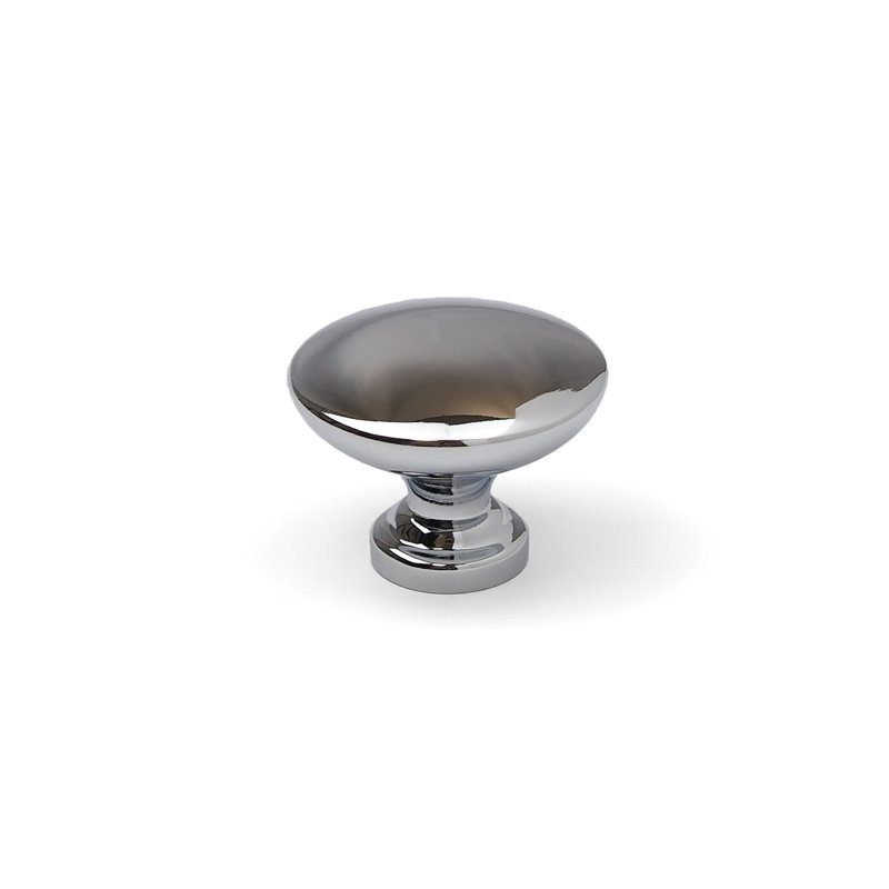 Traditional Circular Knob in Multiple Finishes, Polished Chrome