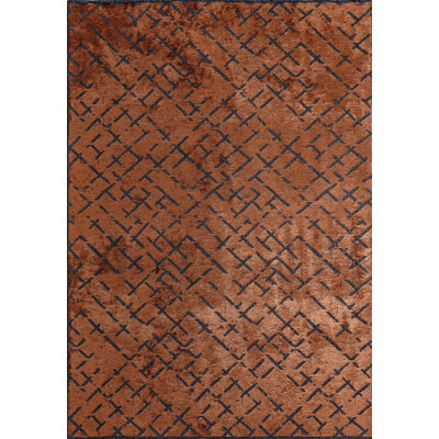Rapture Abstract Area Rug in Orange