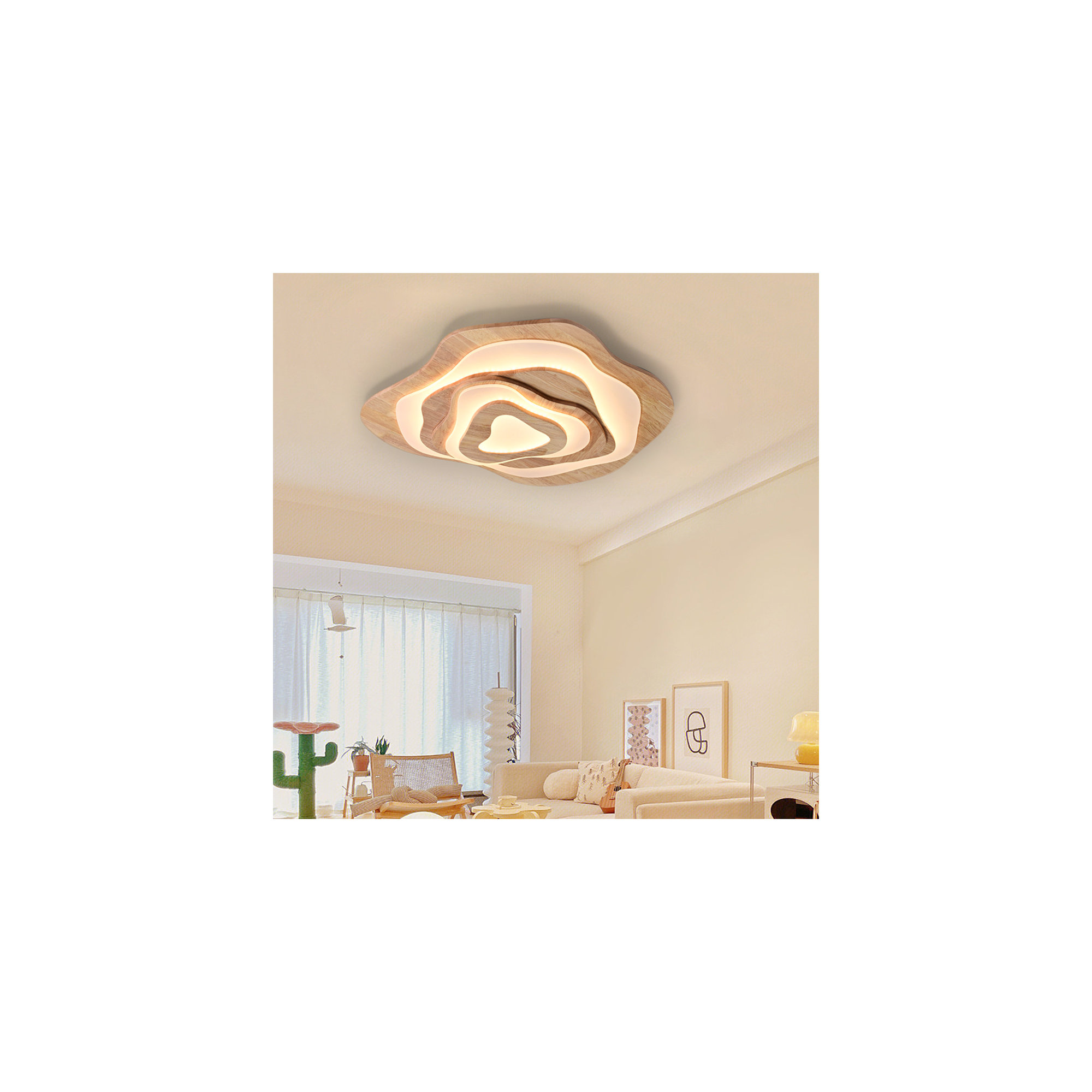 Single Light Acrylic LED Flush Mount, 3.54" H x 31.49" W x 31.49" D